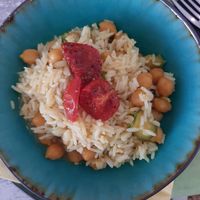 curry rice with chickpeas, zucchini and tomato at Magn'etico Osteria Bio & Veg in Borgo San Lorenzo