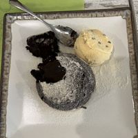 ...warm liquid chocolate lava inside  at Magn'etico Osteria Bio & Veg in Borgo San Lorenzo