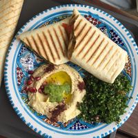 z'aatar cheese wrap at Bistro Habibi in Prague