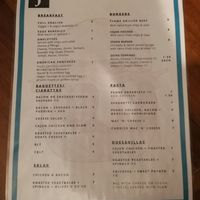 Menu 1 at James' Cafe Bistro in Leicester