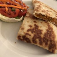 Chickpea sweet potato quesadilla   at James' Cafe Bistro in Leicester