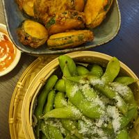 Zucchini im Teigmantel, Edamame at FLOA in Ulm