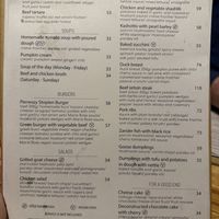 Menu   at Pierwszy Stopien in Krakow