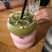 Rose matcha  at Pierwszy Stopien in Krakow