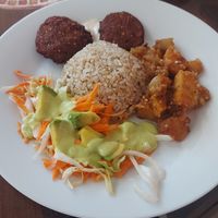 Falafel at Govinda's in Santa Marta