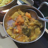 Steamed veggies at Serendib in Milan