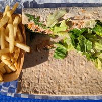 Veggie Wrap and fries at Disneyland - Galactic Grill in Anaheim