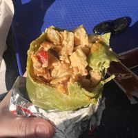 This is an eggier bite - the last one I had was almost all soyriso   at Disneyland - Galactic Grill in Anaheim