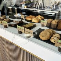 Pastry case  at Amano Café in New York City