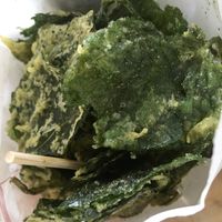 Fried sweet potato leaves  at Gugu Shushu - 菇菇薯薯全素炸物店  in Tainan
