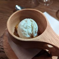 Vegan ice cream and cloud berries at Abisko Mountain Lodge in Abisko