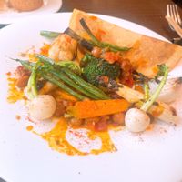 グリルのメイン。ヴィーガンとはいえとても満腹感を感じれる、スパイスが好きな人は特にオススメです！！！！ at Kappo Sora in Osaka