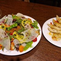 Salad and Wareniki at Kappo Sora in Osaka