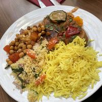 Vegan mousaka, rice and salads - Silk Road Cafe, Dublin  at Silk Road Cafe in Dublin