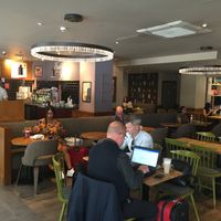 Inside seating  at Costa Coffee in North London