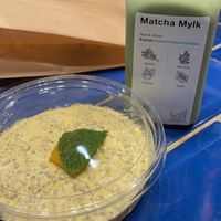 Mango chia pudding and matcha mylk  at Wild & The Moon - Ave de Champs Elysées in Paris