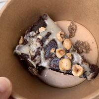 Hazelnut chocolate tart (delicious).   at Wild & The Moon - Ave de Champs Elysées in Paris