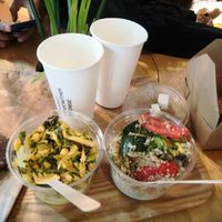 'Jenny' protein bowl and something with tahini and vegan feta at Wild & The Moon - Ave de Champs Elysées in Paris