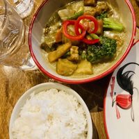 Vegan green curry   at Full Moon in Dublin