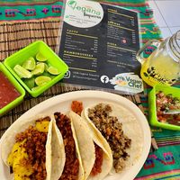 One of each taco! SOOO good! at 100% Vegana Taqueria in Puerto Vallarta