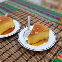 Vanilla flan which was the postre of the day, so tasty at 100% Vegana Taqueria in Puerto Vallarta