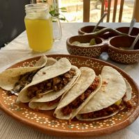 Tacos, one of each kind   at 100% Vegana Taqueria in Puerto Vallarta