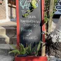 Chalkboard sign  at 100% Vegana Taqueria in Puerto Vallarta