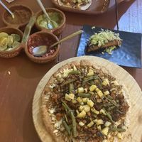Pizza and tacos  at 100% Vegana Taqueria in Puerto Vallarta