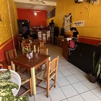 Quaint and colourful interior   at 100% Vegana Taqueria in Puerto Vallarta