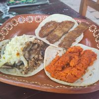 Chorizo, Melanesa, and a daily special taco at 100% Vegana Taqueria in Puerto Vallarta