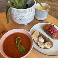 The toast was tiny, but my friend ensured me it was perfect because she wasn’t hungry. She enjoyed her golden milk latte as well.  at Elixir De La Lune in La Jolla