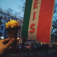 Delicious Mango and chocolate ice cream   at Il Glaciale in Berlin