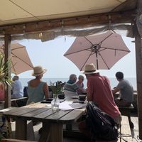 Lovely patio view   at The Lyme Bay Cafe and Bar in Lyme Regis