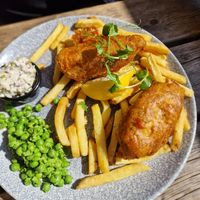 Fsh and chips at The Lyme Bay Cafe and Bar in Lyme Regis