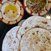 Hummus and baba ganoush with pita bread. at Yasmin Syrian in Langkawi