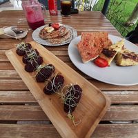 Croquetas,tortilla and pancakes at ECO DEL MAR in Blanes