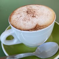 cappuccino con leche de avena   at ECO DEL MAR in Blanes
