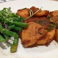 Sweet potato with cardamon sauce at Wild at Heart in Manchester