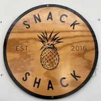 Sign out front  at Mahalo Snack Shack in Panama City