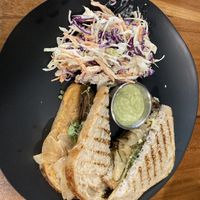 Roasted veggie sandwich & veggie slaw   at Mahalo Snack Shack in Panama City