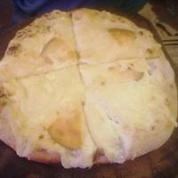 Vegetarian pizza (really bad light for pictures; it tasted wonderful!) at Casa Vittoria in Campeche