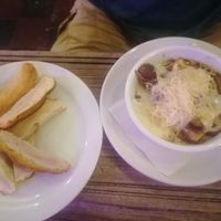 Vegetarian starter- bread sticks and mushrooms with cheese at Casa Vittoria in Campeche