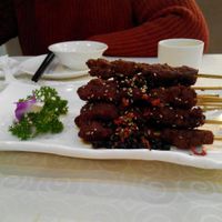 Chicken cumin kabobs at Caidie New Vegetarian Concept in Chengdu