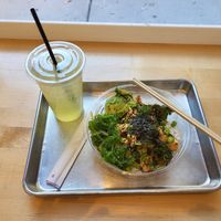 Tofu Veggie Bowl & Lillikoi Lemonade at Pokeworks in Durham