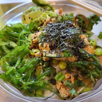 Tofu Veggie Bowl with added Nori Flakes at Pokeworks in Durham