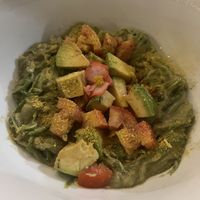 Pesto zucchini noodles, the best I’ve ever eaten  at Varuna Plant-Based Food & Juice Bar in Manuel Antonio