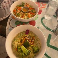 Zoodles - pad Thai and coconut curry at Varuna Plant-Based Food & Juice Bar in Manuel Antonio