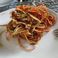 Pad Thai (only part of the serving)  at Varuna Plant-Based Food & Juice Bar in Manuel Antonio