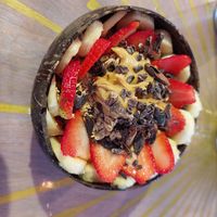 Smoothie bowl cacao 11 USD at Varuna Plant-Based Food & Juice Bar in Manuel Antonio