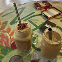 The one on the left (Cacao Ginger Drink) was terrible, the one on the right (Mudslide) was good.  at Varuna Plant-Based Food & Juice Bar in Manuel Antonio